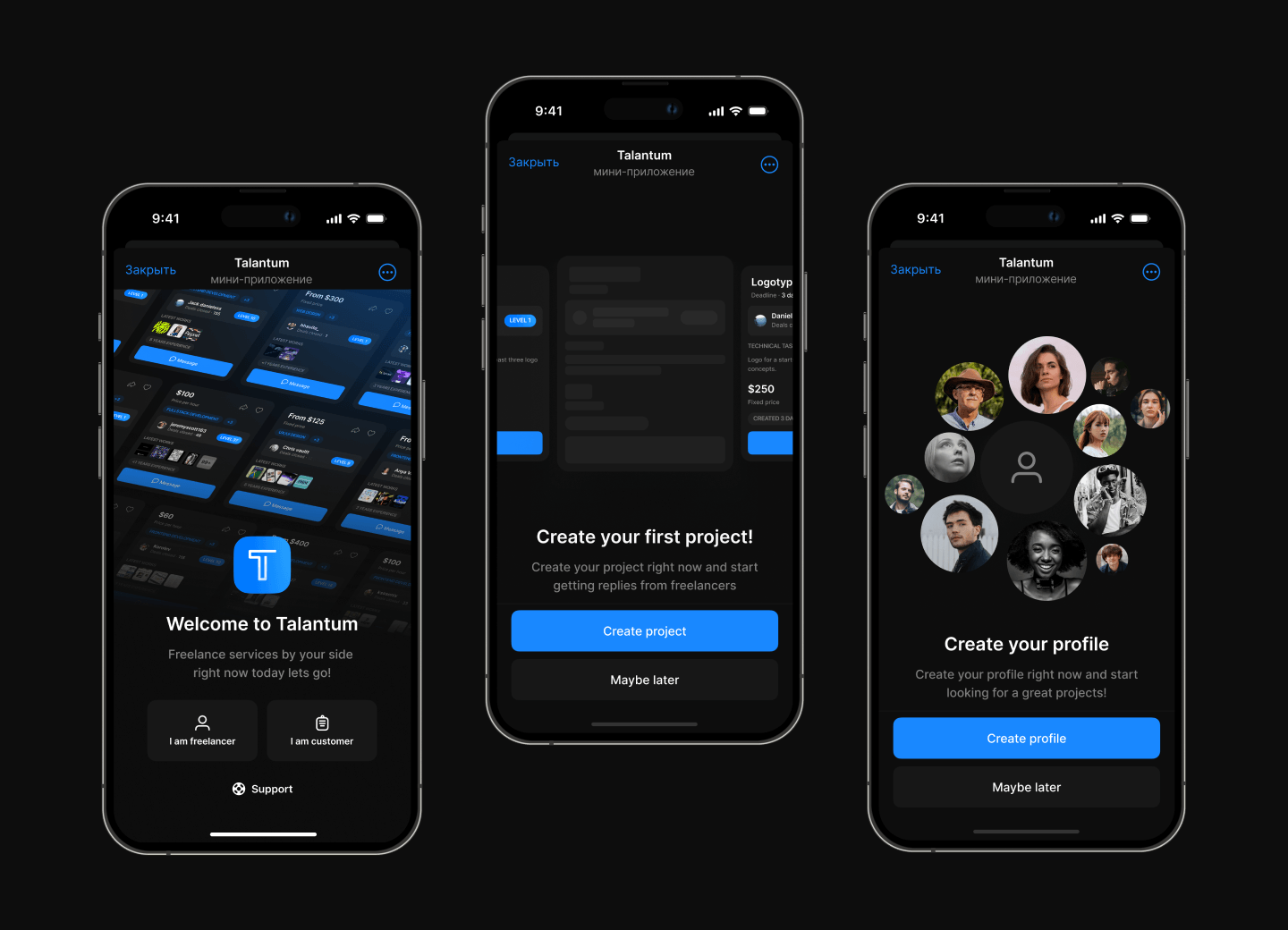 Экран проекта Talantum